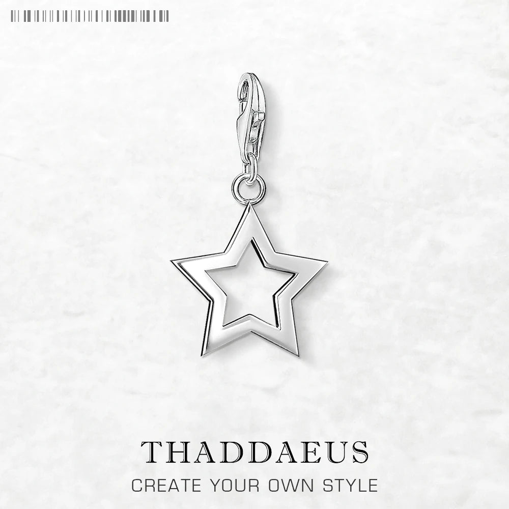 Damen-Charm-Anhänger Stern ausgeschnitten zeitlos aus Sterlingsilber