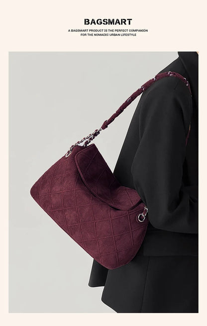 Damen Schultertasche mit großem Fassungsvermögen im Retro-Look
