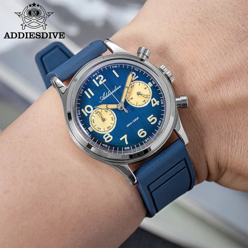Herren-Chronograph mit VK64-Quarzwerk und Bubble-Glas