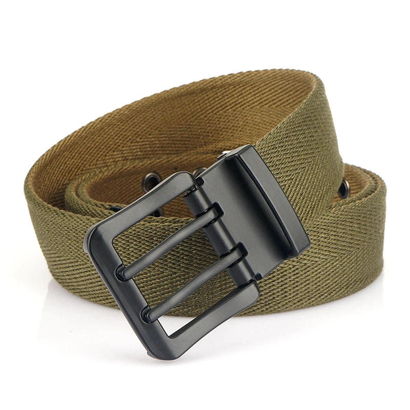 VATLY Vintage Wendegürtel Herren Canvas 38mm Doppelnadel-Schnalle Arbeit