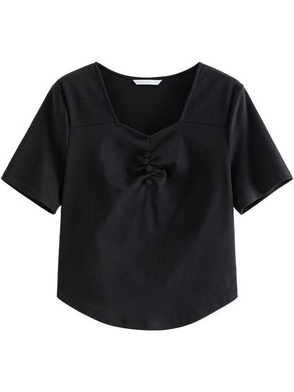 Vielseitige, romantische Damenbluse aus erfrischendem Chiffon – ideal für den Sommer.