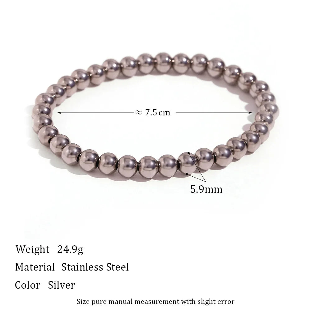 Damen-Perlenarmband mit Farbverlauf aus Edelstahl