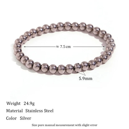 Damen-Perlenarmband mit Farbverlauf aus Edelstahl