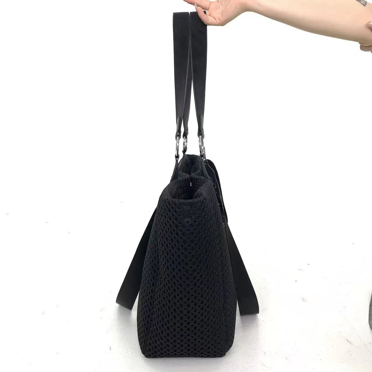 Damen-Shopper aus Netzgewebe mit großem Fassungsvermögen und abnehmbare Mini-Tasche, atmungsaktiv