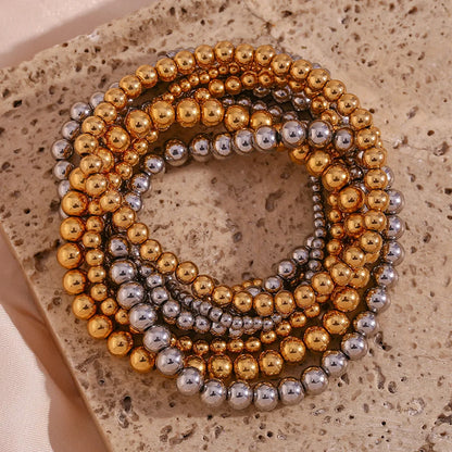 Damen-Perlenarmband mit Farbverlauf aus Edelstahl