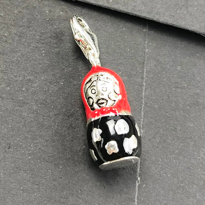 Damen-Charm-Anhänger Matroschka ethnisch Glück aus Sterlingsilber