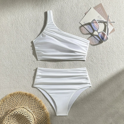Dreiteiliger Damen-Bikini mit Push-up-Effekt und Print – ideal für Strand und Pool