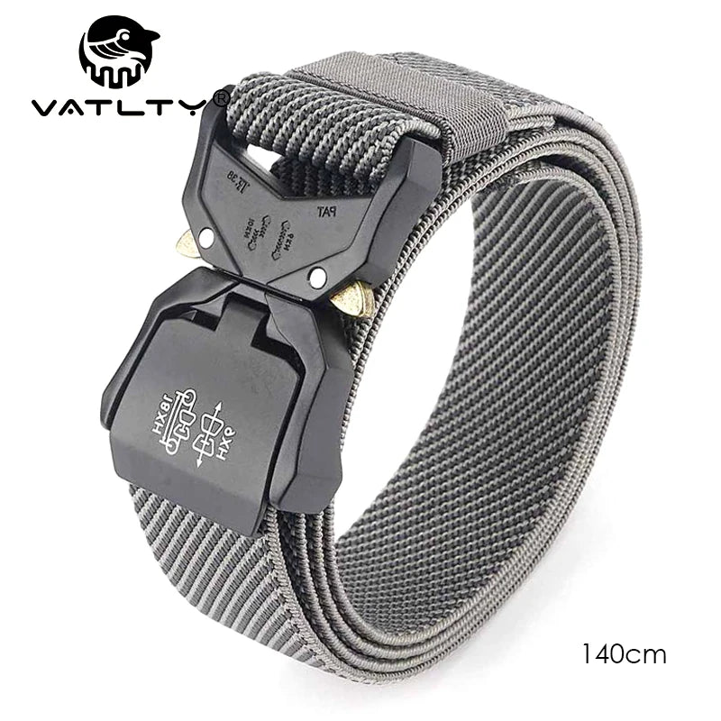 Herren-Gürtel mit 3,8 cm Breite aus Elastischem Material mit Schnellverschluss aus Aluminium für Militärlook