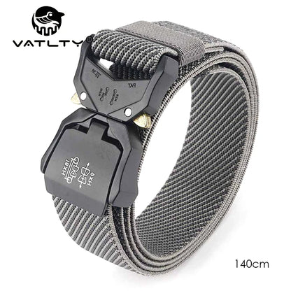 Herren-Gürtel mit 3,8 cm Breite aus Elastischem Material mit Schnellverschluss aus Aluminium für Militärlook