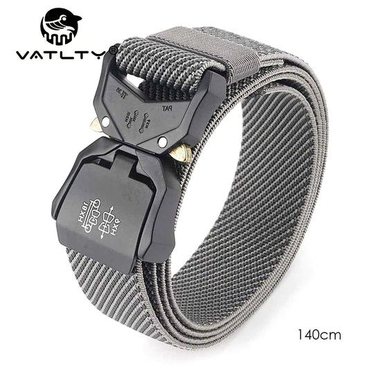 Herren-Gürtel mit 3,8 cm Breite aus Elastischem Material mit Schnellverschluss aus Aluminium für Militärlook