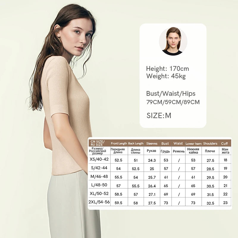 Damen V-Ausschnitt Pullover Viskose Halbarm Slim Büro Sommer