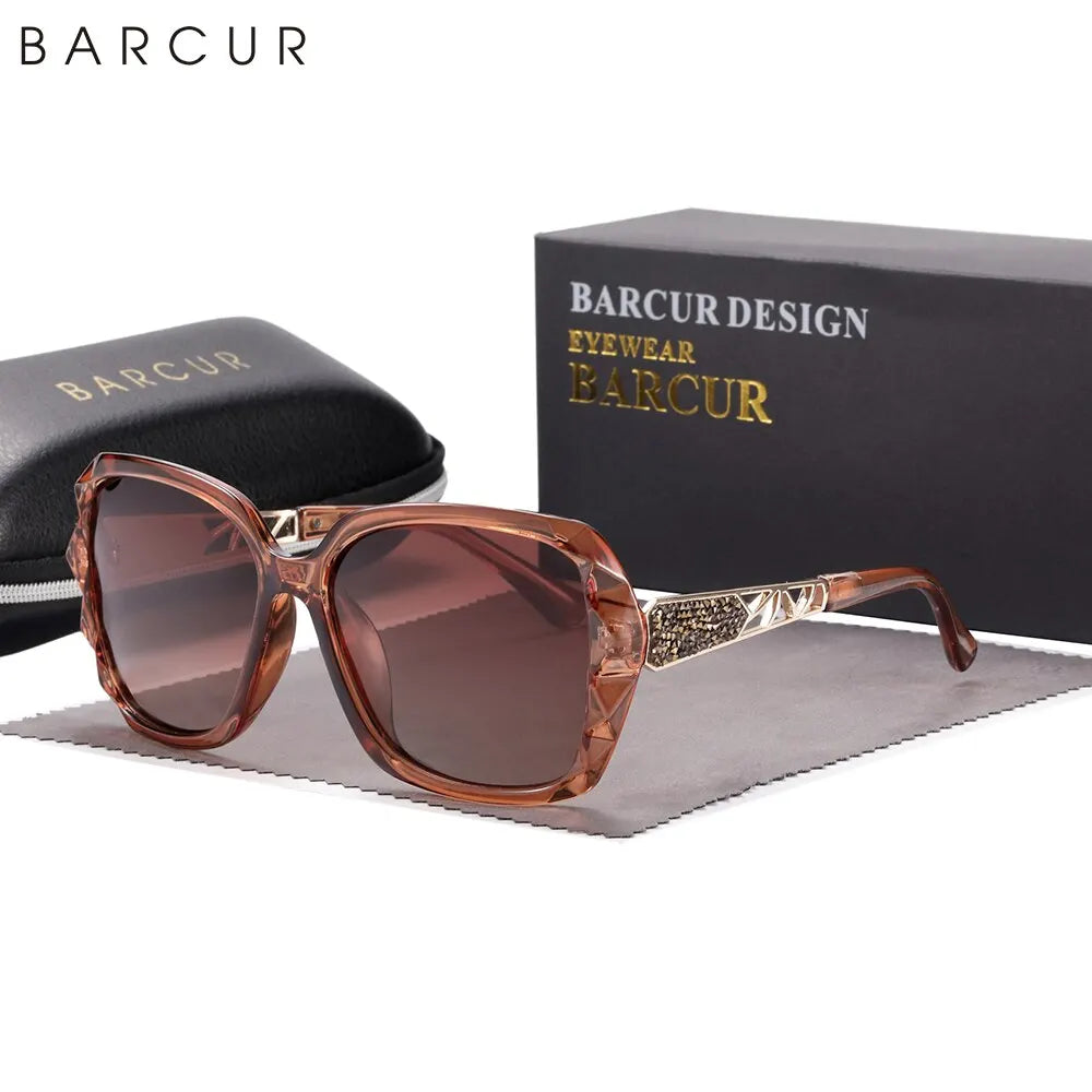 Damen-Sonnenbrille Katzenauge Polaroid Farbverlauf UV400 großer Rahmen