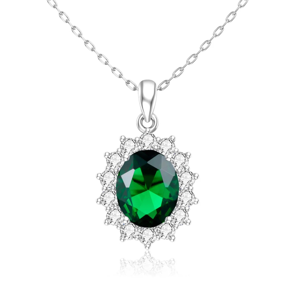 Damen-Halskette aus Sterlingsilber 925 mit ovalem Aquamarin-Anhänger, 5 Karat, Luxuriöses Valentinstagsgeschenk