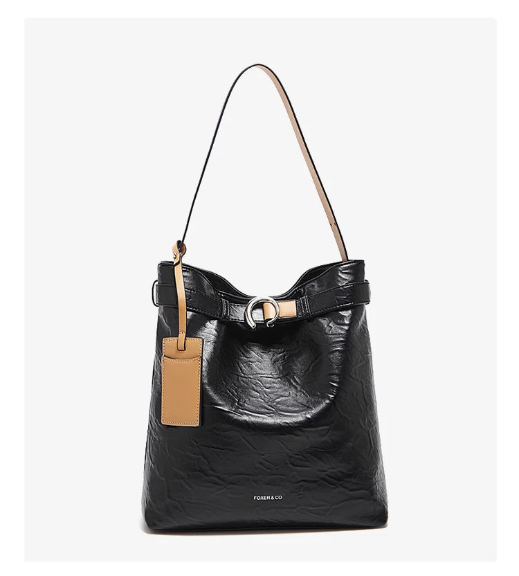 Damen Schultertasche Vintage Split-Leder mit großer Kapazität
