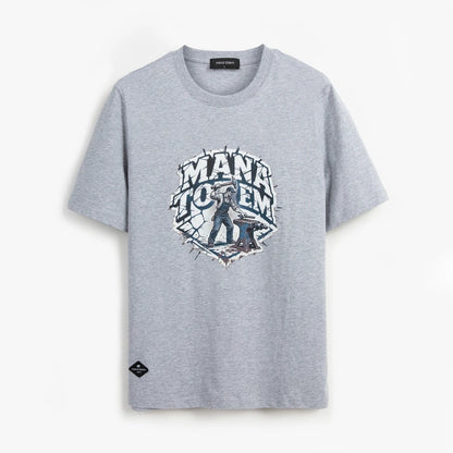 Hautfreundliches Herren T Shirt Mit Worker Motiv Aus Hochwertiger Baumwolle