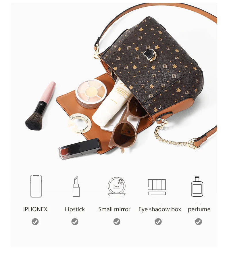 Damen Schultertasche aus PVC-Leder Crossbody-Stil für Alltag