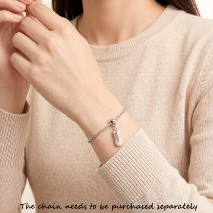 Armband-Charm aus Silber mit rosa Ballettschuh