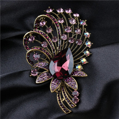 Brosche Blume Kristall Perle Luxus Anzug Party Bankett Damen