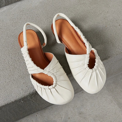 AIYUQI 2025, neue stil geschlossene zehen frauen sandalen Plissee nicht-slip Römischen sandalen für frauen Große größe sommer strand weibliche schuhe