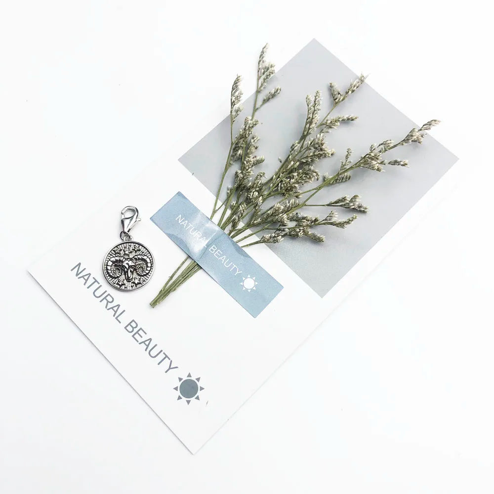 Damen-Charm-Anhänger Sternzeichen Horoskop Vintage aus Sterlingsilber