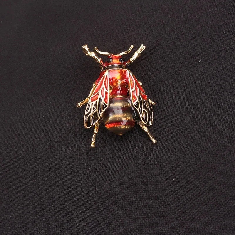 Brosche Hummel Biene Emaille Gelb Insekt Urlaub Bankett Damen