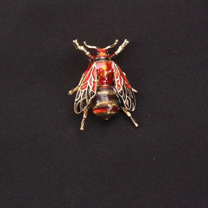 Brosche Hummel Biene Emaille Gelb Insekt Urlaub Bankett Damen