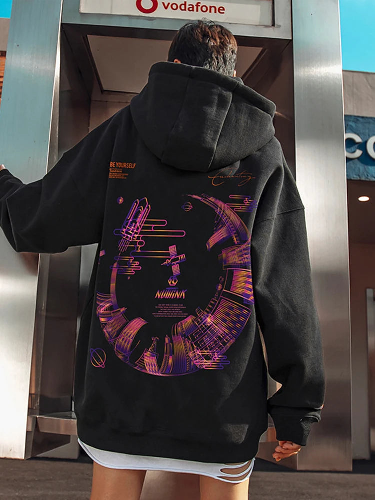 Herren Hoodie im Graffiti-Design mit lässigem Oversize-Schnitt für Hip Hop