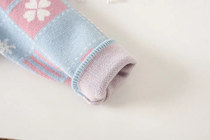 Mädchen Kleidung Set mit O-Neck Stricken Tops und Falten Röcken