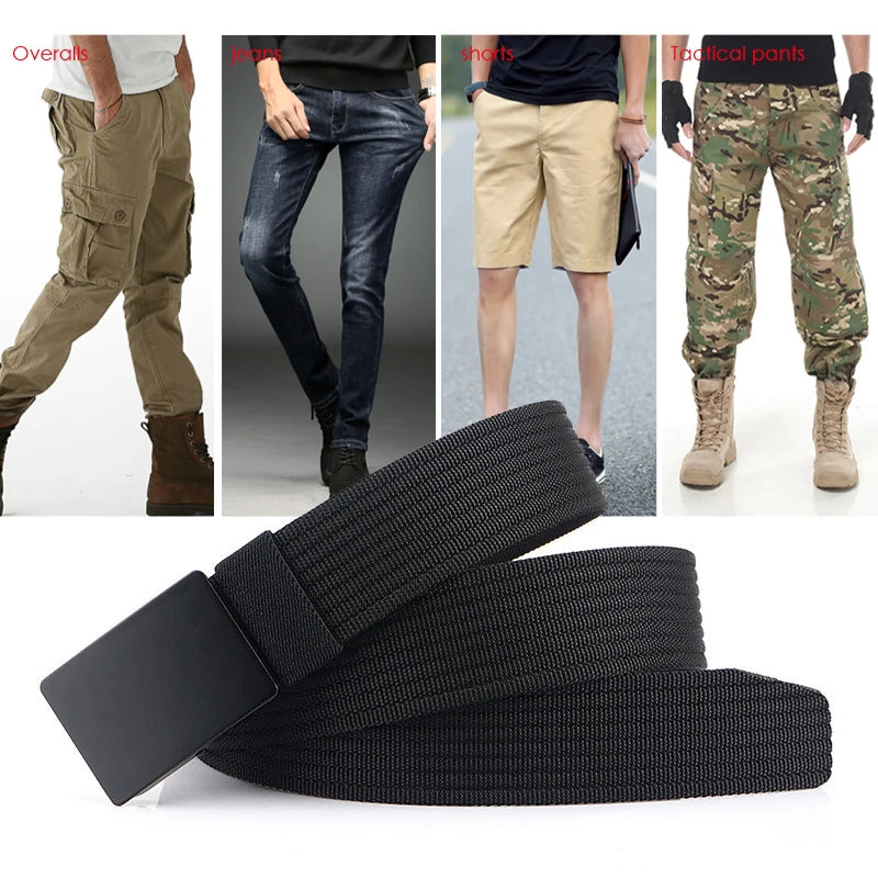 Unisex Gürtel aus Nylon mit Metall-Schnalle im taktischen Militärstil, Breite 3,8 cm
