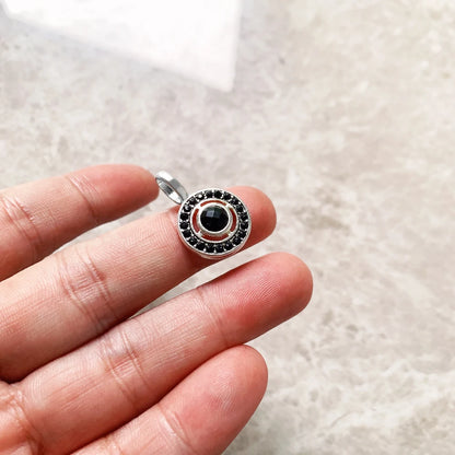 Damen-Anhänger schwarzes Ornament Bohemia aus Sterlingsilber