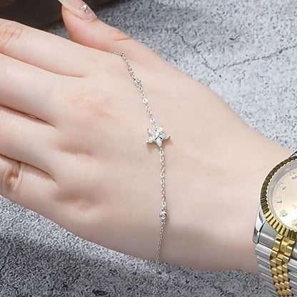 Damen-Kettenarmband mit Stern-Moissanit aus Sterlingsilber