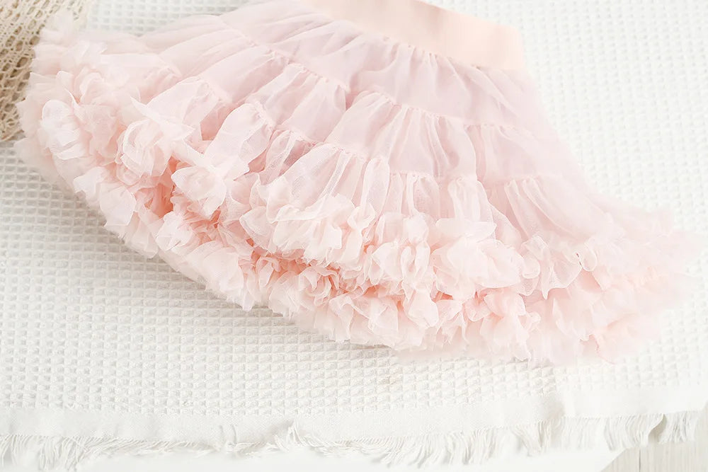 Mädchen Pullover Set mit bunten Pailletten und Tutu Röcken in Pink und Weiß