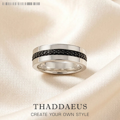 Damen-Ring Eternity klassisch schwarz aus Sterlingsilber