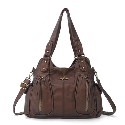 Damen-Schultertasche Aus Kunstleder Mit Leopardenmuster Und Große Kapazität Für Alltag