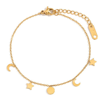 Damen-Armband mit Mond und Stern aus Edelstahl