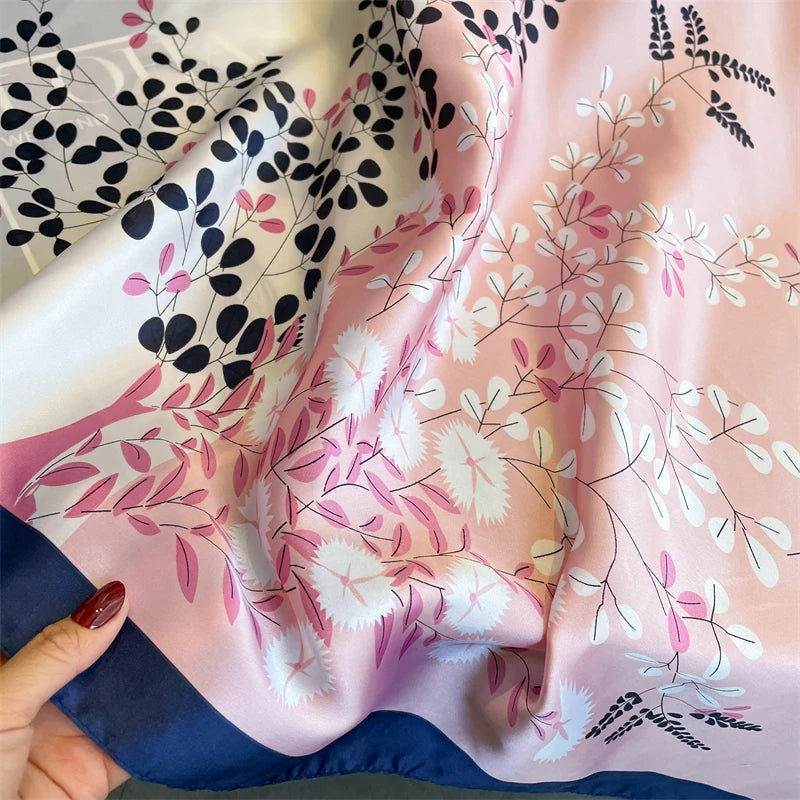 Damen Seidenschal groß 180x90cm Sommer Strand Foulard Bandana weich
