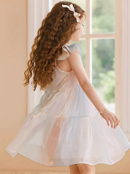 Rosa Mädchen-Weste-Kleid für Herbst und Winter – Niedliches Kinderkleid für Hochzeiten und Geburtstagsfeiern, 110cm-170cm