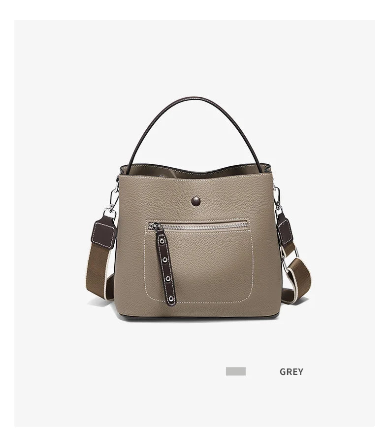 Damen-Handtasche aus echtem Leder Großes Fassungsvermögen Pflegeleichtes Design Alltagsbegleiter