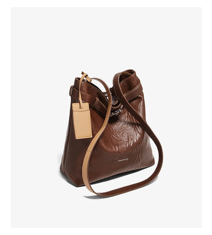 Damen Schultertasche Vintage Split-Leder mit großer Kapazität