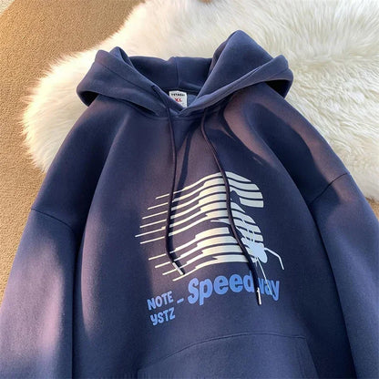 Winter Brief Grafik Gedruckt Pullover Hoodies Für Männer 2025, Neue Hip Hop Mode Mit Kapuze Sweatshirts High Street Fleece Y2K Hoody