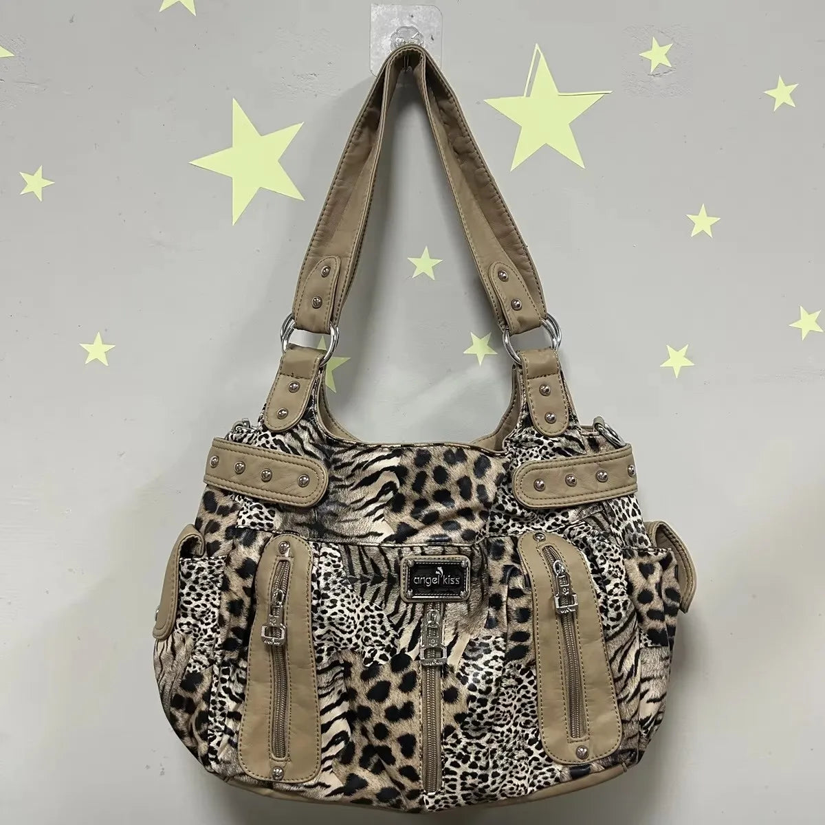 Damen-Schultertasche aus PU-Material Mit Großem Fassungsvermögen und Reißverschluss für Alltag und Freizeit