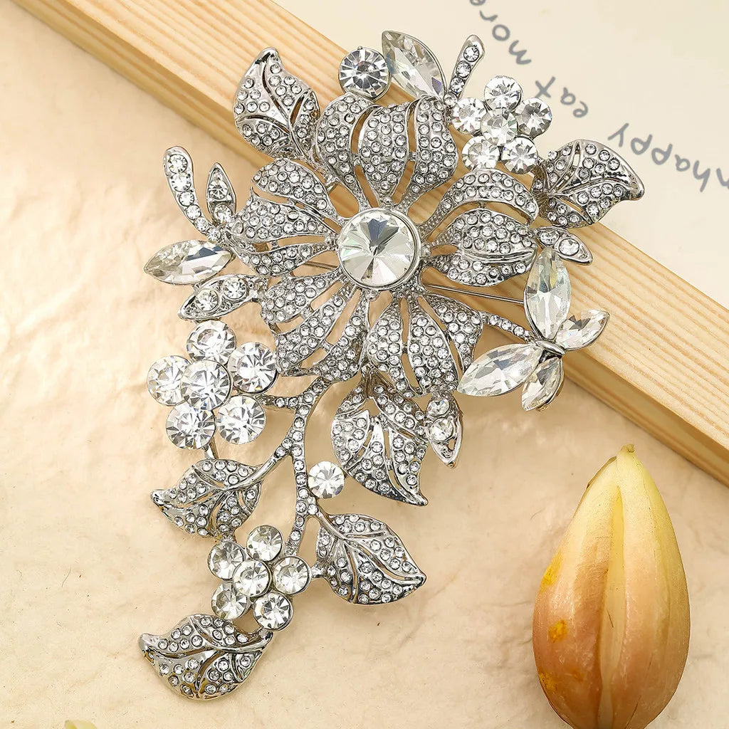 Brosche Wassertropfen Strass Kristall Elegant Corsage Damen Mantel