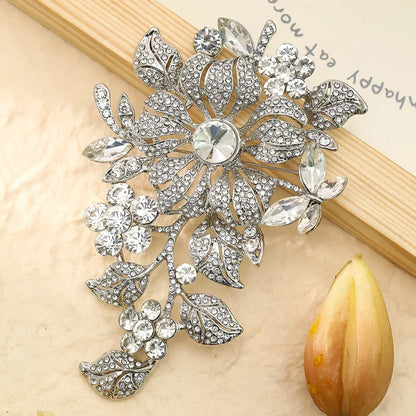 Brosche Wassertropfen Strass Kristall Elegant Corsage Damen Mantel