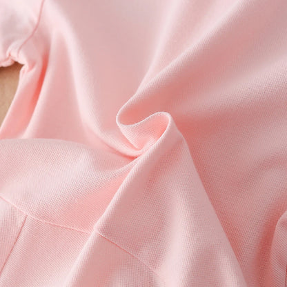 Kinder Mädchen Sportkleider Baumwolle Umlegekragen Tenniskleid 2023 Neues Sommer Kurzarm Golfkleid für Kinder