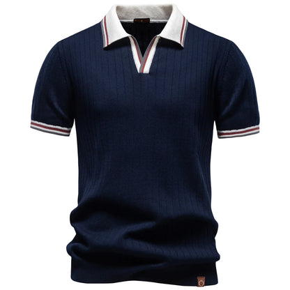 Elegantes Herren Poloshirt Reine Baumwolle Zeitloser Old Money Stil