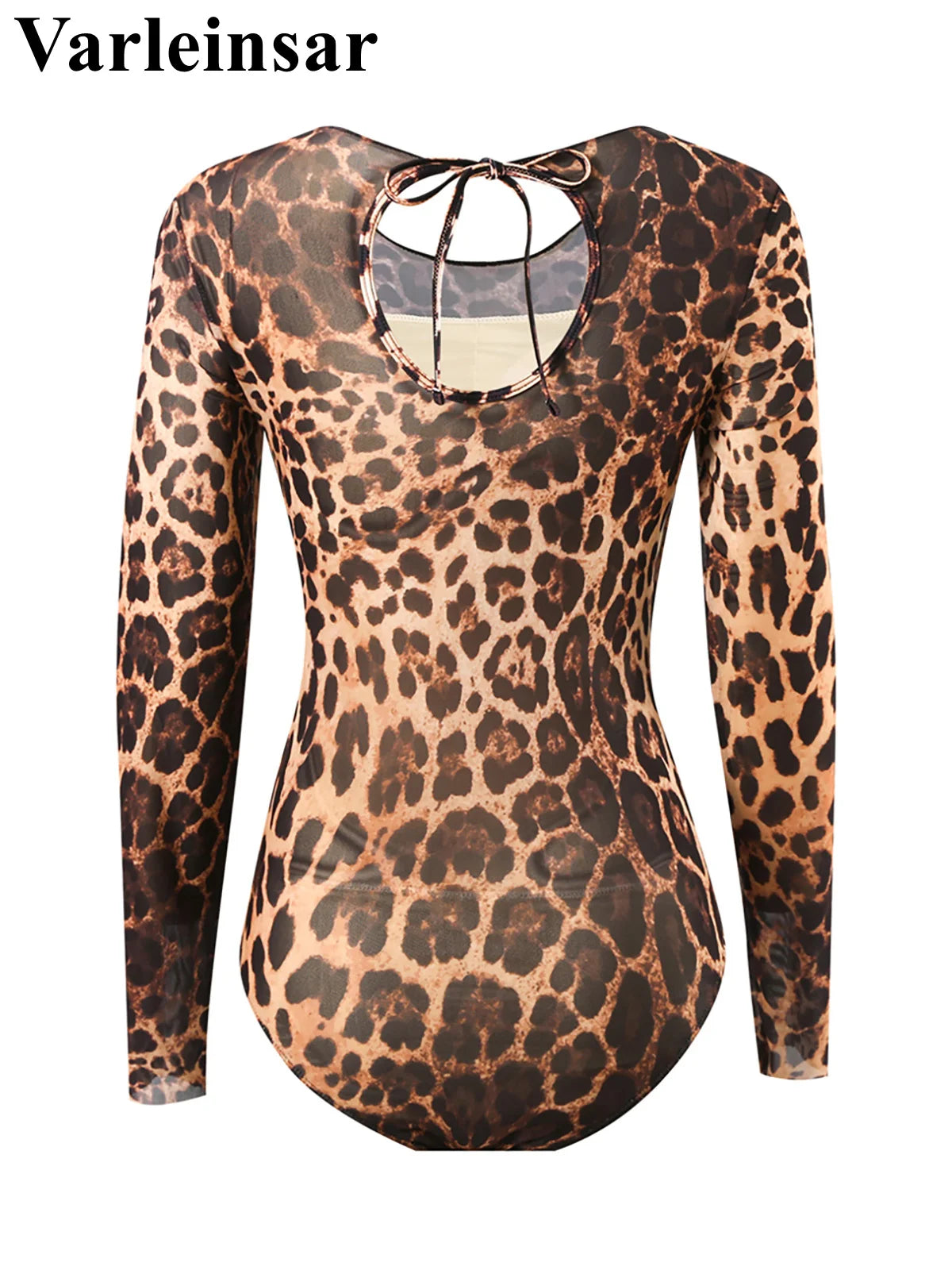 Damen Badeanzug Langarm Leopardenmuster mit Hose Einteiler gepolstert