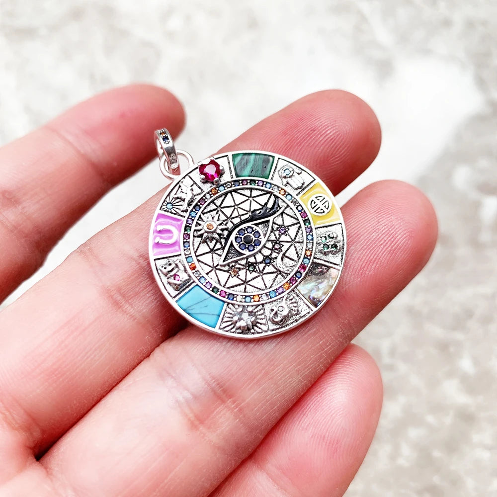 Damen-Charm-Anhänger Amulett magisch Natur Glück aus Sterlingsilber