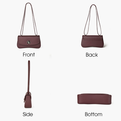 Weinrote Echtleder Schultertasche | Crossbody, Vielseitig