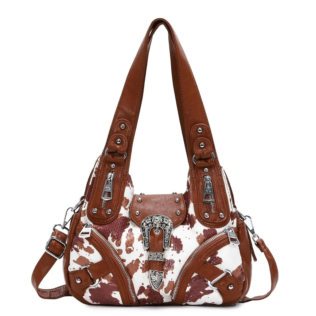 Damen-Hobo-Handtasche Aus Weichem Kunstleder Mit Leopardendruck Und Crossbody-Tragegurt Für Alltag