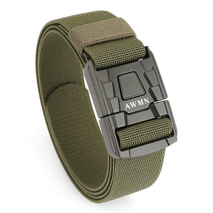 Herren-Gürtel Elastisch Mit Metall-Schnalle Und Schnellverschluss Aus Premium-Canvas-Stretch Für Outdoor Einsatz
